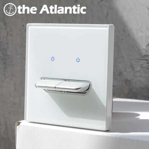 Light Switch With LED Indicator Wall Reset Switch Intermediate Switch Push Button White Glass Frame 16A Switch