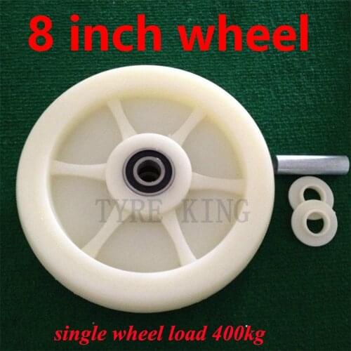 High Quality 8 Inch Solid Wheel 8" Nylon Single Wheel 200mm Flat Car Wheel Trolley Wheel