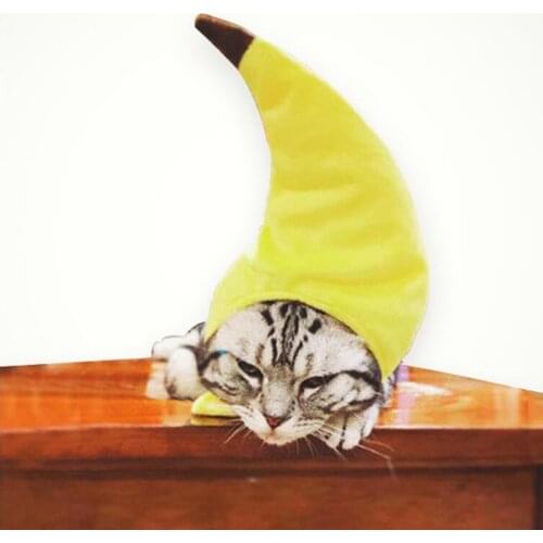 Funny Cute Pet Cat Costume Banana Cap Hat For Cat Dog Halloween Christmas Clothes Fancy Dress Party Pet Clothes