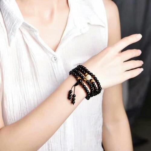 1PC Natural Stone Black Obsidian Magnetic Therapy Bracelet Loss Slimmy Bracelet Unisex Care Health Weight R3I9