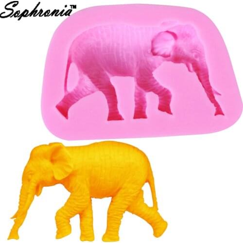 10PCS/SET M273 Cartoon 3D Animal Elephant Silicone Mold Fondant Cake Decorating Tools Chocolate Cookie Candy Resin Clay Moulds