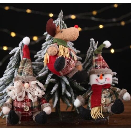 2021 New Year Merry Christmas Ornaments Christmas Gift Santa Claus Snowman Tree Toy Doll Hang Decorations For Home Xmas