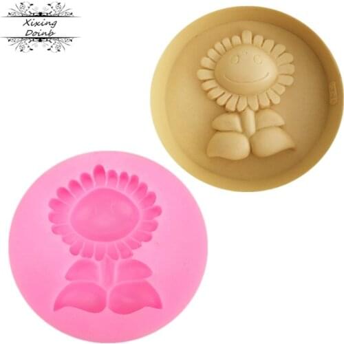 3D cartoon sunflower shaped silicone soft candy mold cake decoration tool Candy Chocolate Mold