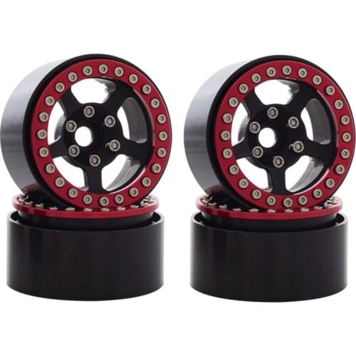 4PCS Metal 1.9Inch Beadlock Wheel Rims Hub for 1/10 RC Crawler Car Axial SCX10 90046 AXI03007 Traxxas TRX4 MST Parts