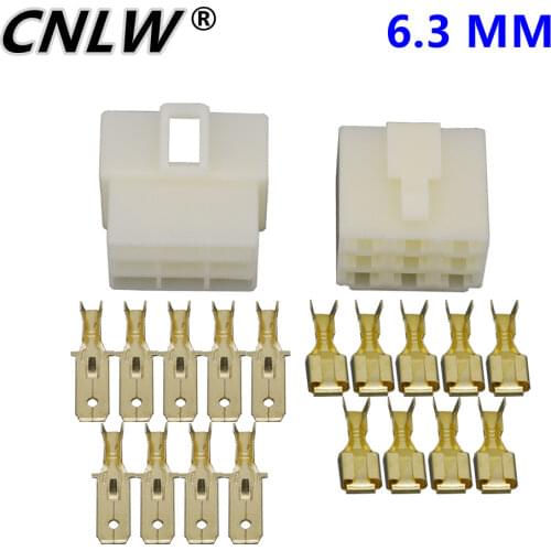 All New 9 Pin DJ7091-6.3-11/21 ABS Plastic Electrical Wire Connectors Plug Male female Automobile Connector