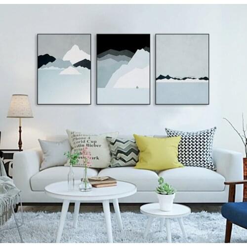 Abstract Mountain Landscape Canvas A4 Art Modern Print Poster Iceland Wall Pictures Living Room Home Decor Paintings No Frame