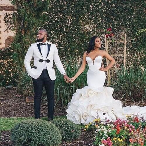 White Suits for Wedding Party BestMan Blazers Groom Tuxedo Costume Mariage Homme Grey Terno Masculino 2Piece Coat Pants