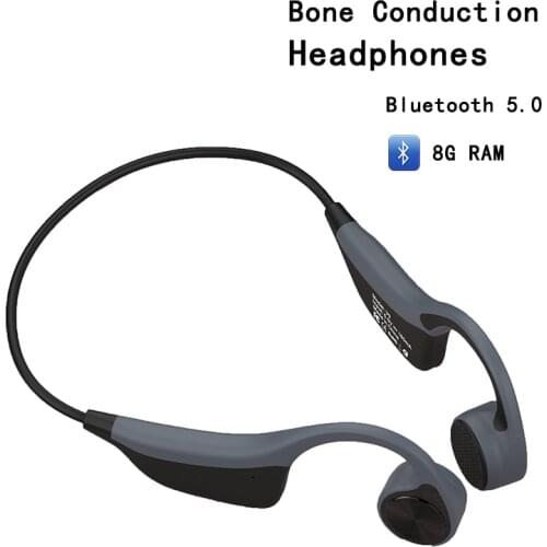 Original Bluetooth 5.0 Wireless Sports Headphones Latest Bone Conduction Headset Built-in 8G Memory Card HD Mic Sports Earphones