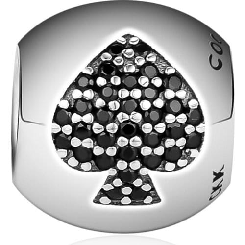 Fits Pandora Charms Silver 925 Original Bracelet Playing Cards Charm Genuine 925 Sterling Silver DIY Beads for Jewelry Making