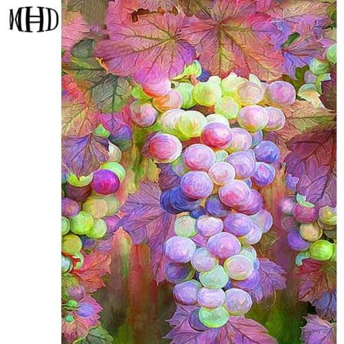 Rhinestone Grape Pattern DIY Diamond Painting Fruit Full & Round 3D Diamond Cross Stitch 5D Diamond Embroidery