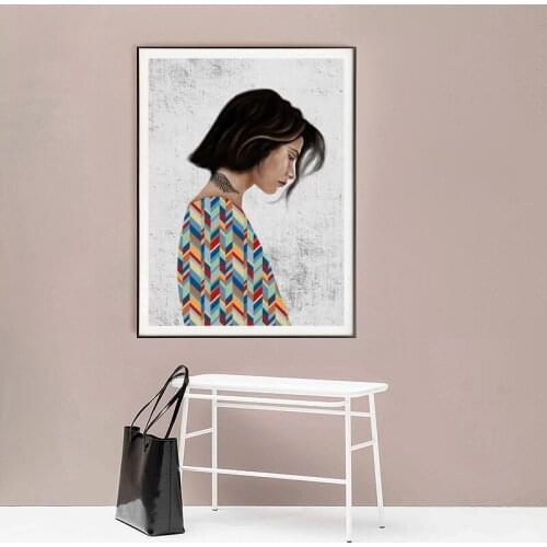 Canvas Painting Abstract Fashion Girl Nordic Woman Canvas Posters and Prints Modern Figure Painting wall pictures for Home Decor