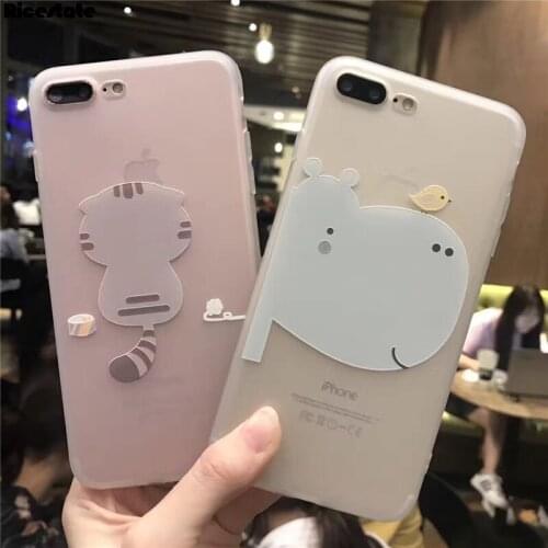 Cute animal Case on For 6 6s Plus X XR Xs Max 3D Silicone soft Phone Case on For iPhone X XS XR MAX 6 6s Plus TPU Case
