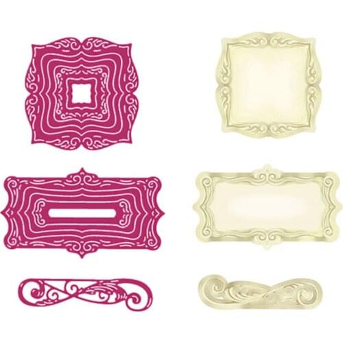 Fancy Labels Metal Cutting Dies for DIY Scrapbooking Crafts Dies Cut Stencils Maker Photo Album Template Handmade 2021 Christmas