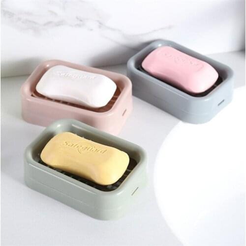 Non-slip Soap Dish Case Double Layer Soap Box Holder Shower Soap Dish Draining Tool Bathroom Storage Rack