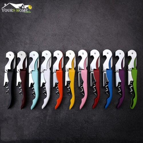 1Piece Wine Beer Bottle Opener Corkscrew Professional Double Hinge Waiters Wine Bottle Beer Cap Opener Barware