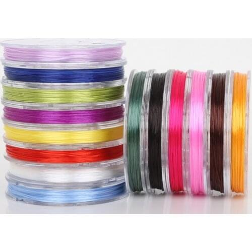 50Meter/Roll Strong Elastic Crystal Beading Cord 0.8x0.3mm For Bracelets Stretch Thread Necklace DIY Jewelry Making Cords Line