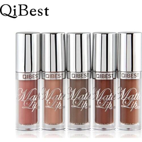 QiBest 24pcs/set Brand Easy to Wear Matte Liquid Lipstick Sexy Colors Lip Paint Matte Lipstick Waterproof Long Lasting Lip Gloss