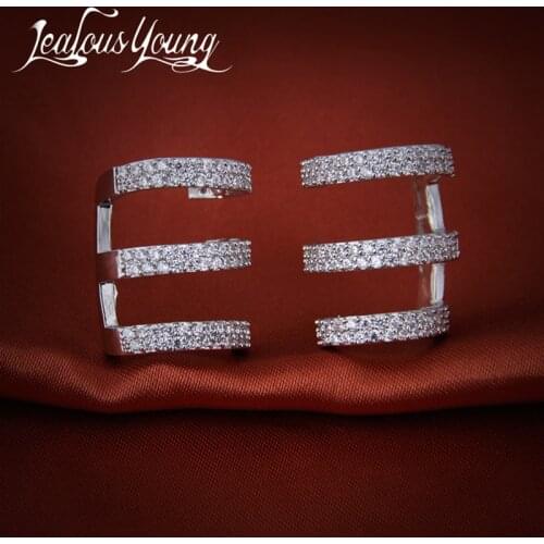 New Design Three layers High Quality Cubic Zircon Stud Earrings Elegant & Charming Ear Cuff For Women Gift Earings Jewelry AE214