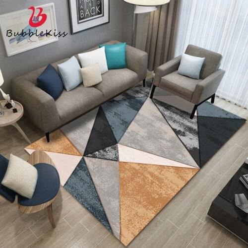 Bubble Kiss Hot Sale Nordic Geometric Pattern Carpets for Living Room Polyester Bedroom Decor Carpet Kids Room Floor Mat Rug