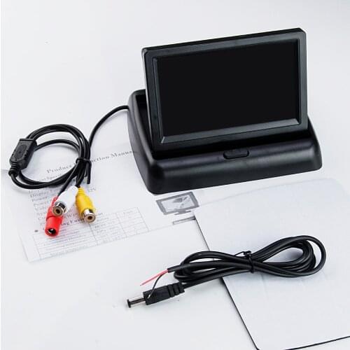AZGIANT HD 4.3 Inch TFT-LCD Display Screen Foldable Car Reverse LCD Monitor Rear View Camera With Power Cable
