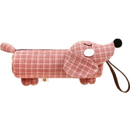 Three-color patch dachshund dog pencil bag creative simple pencil bag large capacity cute male and female student stationery bag
