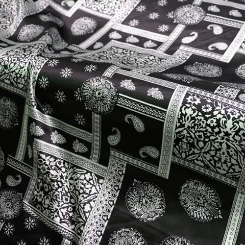 Fashion Ethnic Print Satin Fabric DIY Material Craft Ribbon Scarf Tissue