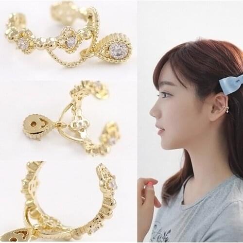 Earclip Ear Bone Folder Ear Cuff Wrap Rhinestone Cartilage Clip On Earring Fashion TT@88