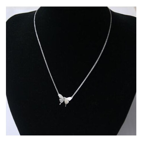 DreamySky Silver Color long butterfly necklaces for women wedding statement jewelry gifts for women women accessories