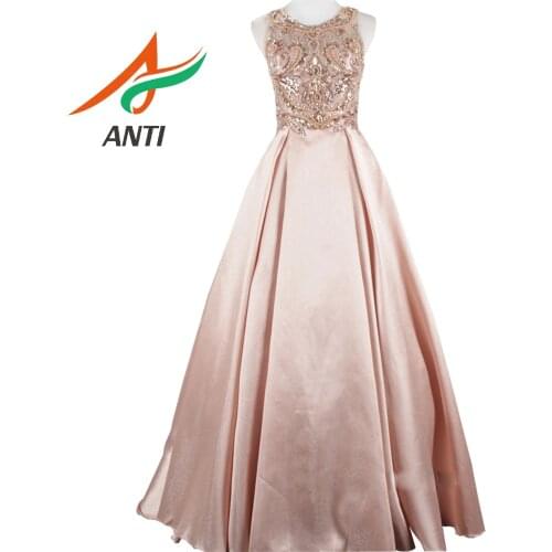 Anti Fashion A-line Prom Dress Lace Beaded Robe De Soiree Luxury Satin Sleeveless Evening Dress Elegant Banquet Ball Dress