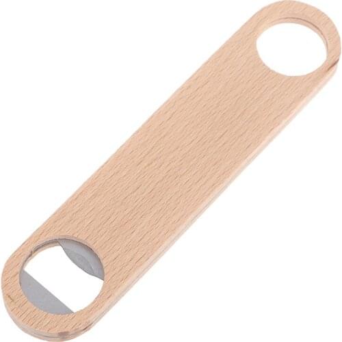 1PC Wooden Hotel Flat Board Speed Wood Bottle Opener Home Beer Cap Wooden Cover