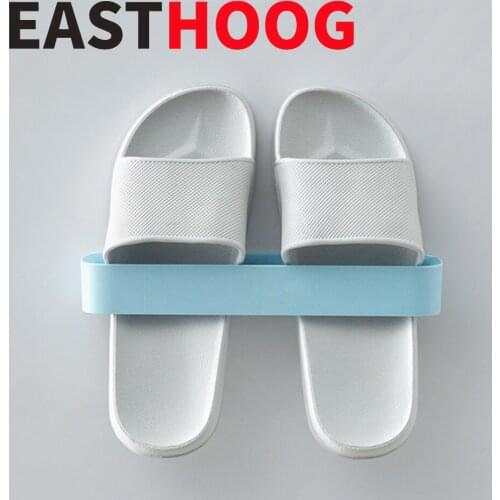 1PC Bathroom Plastic Wall Mounted Shoe Storage Shelf Self Adhesive Slippers Rack Family Shoe Storage Organizer