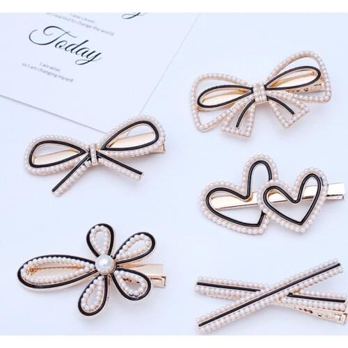 10 Pieces/Lot Metal Pearls Vintage Hair Clip Hairpins Barrettes Hairwear For Women