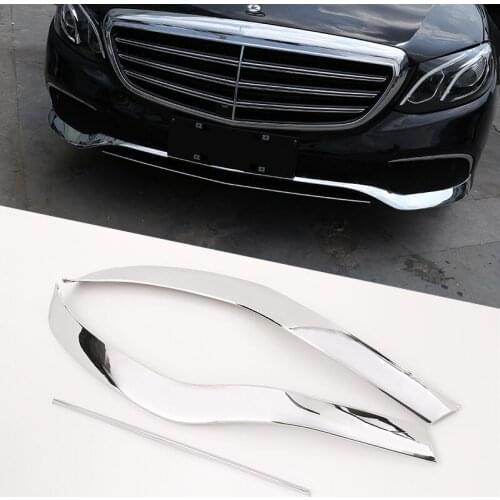 3 Pcs ABS Chrome Front Bumper Plate For Mercedes Benz E Class W213 2016-2019 Car Accessories
