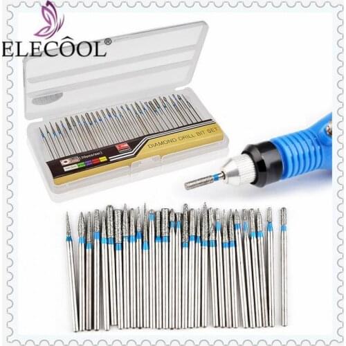 30Pcs Electric Nail Drill Bits 2.35mm Shank Kit Milling Cutter Manicure Machine Device Ceramic Nail Art Tool Set Pedicure Frezen