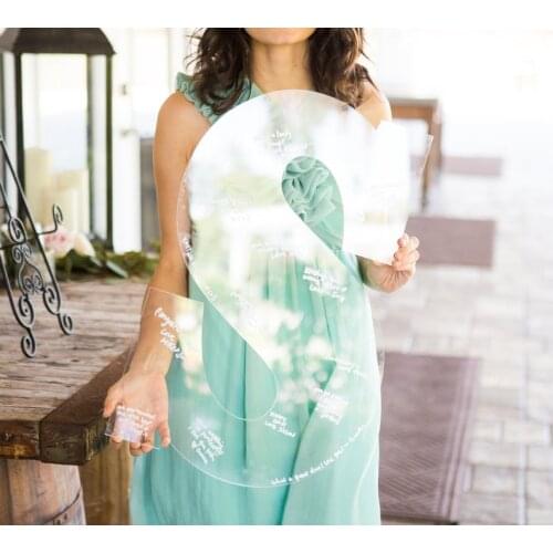 Acrylic Wedding Signature Guest Books CLEAR Letter Sign 26 Letter Birthday Party Wedding Sign