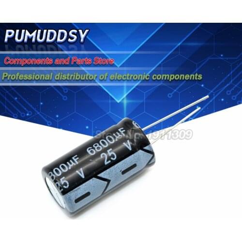 10PCS 25V6800UF 16*31MM Aluminum electrolytic capacitor 16*31 Electrolytic Capacitor 25V 6800UF