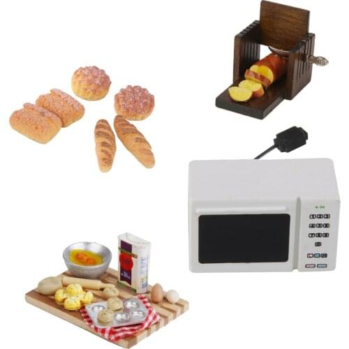 White Wooden Microwave Oven for 1/12 Dollhouse Kitchen Miniature Decoration