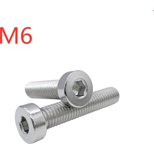 M6 DIN7984 Stainless Steel Allen Hex Hexagon Socket Thin Low Short Head Cap Screw Bolt SS304