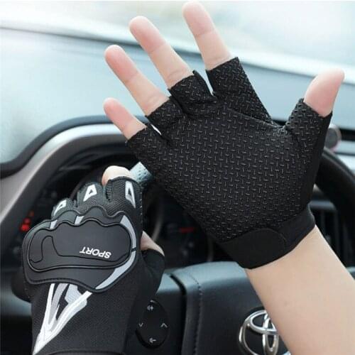 Quick Dry Bicycle Gloves For Cycling Mens Fingerless Gloves Solid Mtb Bike Riding Glove Anti-Slip Motorcycle Driving Gloves