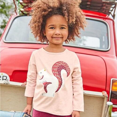 2-7 Years Children Kids Tops T Shirt New Spring Baby Boy Girls Long Sleeve Squirrel T Shirt Cotton Children Shirts Clothes