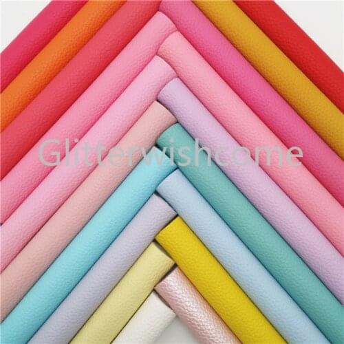 Glitterwishcome 21X29CM A4 Size Vinyl For Bows Bright Colors Matt Litchi Faux Fabric, Faux Leather Sheets for Bows, GM5095A