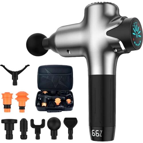 Massage Gun Electric Massager 14mm Stroke Smart Fascia Gun For Body Massage Relaxation Fitness Muscle Pain Relief LCD Version