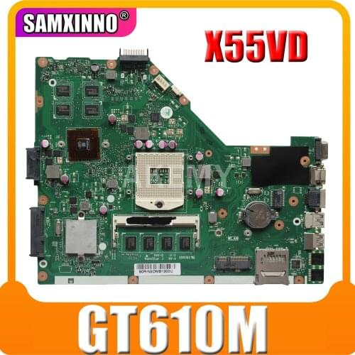 For ASUS X55VD X55C laptop motherboard X55VD REV2.2/2.1 HM76 PGA 989 N13M-GE6-S-A1 GeForce GT610M mainboard 100% tested 4GB RAM