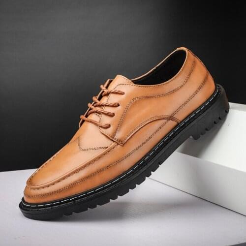 Mens Formal Shoes Leather Oxford Shoes For Men Italian 2020 Dress Shoes Wedding Shoes Laces Leather Casual Shoes