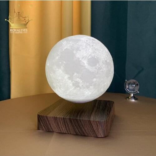 New LED Night Lamp Levitating Creative 3D Touch Magnetic Levitation Moon Lamp Night Light Rotating LED Moon Floating Table Lamp
