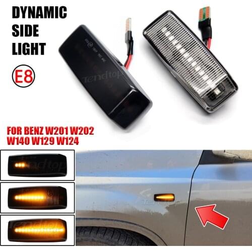 For Benz C E S SL CLASS W201 190 W202 W124 W140 R129 Water Blinker Turn Signal Light Dynamic LED Side Marker Lamp Car Styling