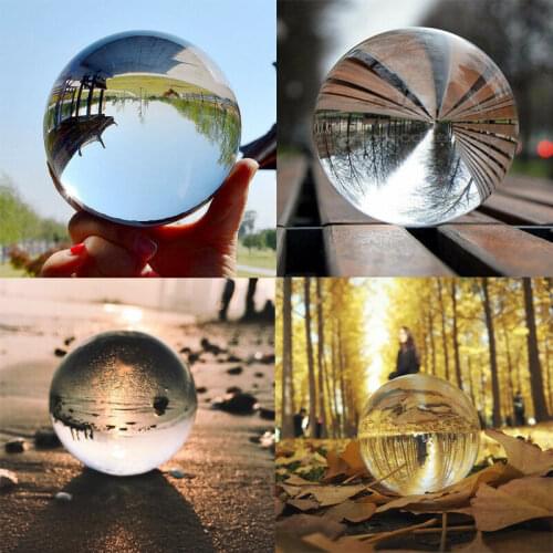 30-80mm Clear Glass Crystal Decorative Ball Healing Sphere Photography Prop Artificial Transparent Crystal Ball Craft Home Decor