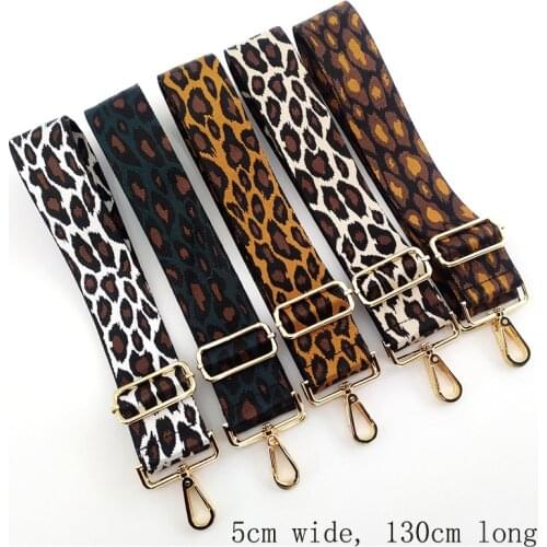 Leopard Bag Strap Women Handbag Belt 5cm Wide Shoulder Bag Straps Replacement Strap Accessory Bag Part Adjustable Belt for Bags