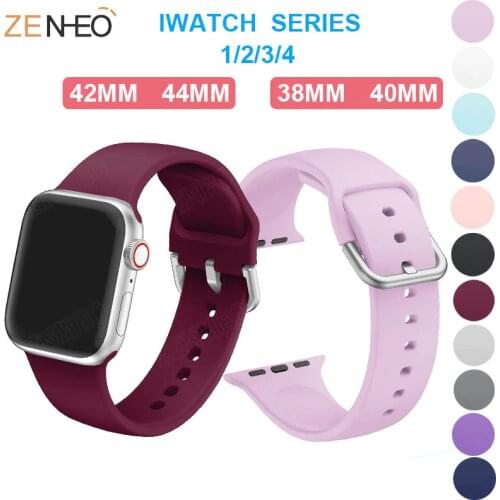 Silicone for Apple Watch Series 4 40MM 44MM watch Band Watches Strap for iWatch Series 1 2 3 4 38MM 42MM bracelet Wristband