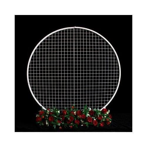 Wedding round grid screen wedding background grid screen Mori round square wrought iron grid window ornaments